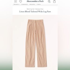 Abercrombie Tailored Linen-Blend Wide Leg Pant- Small